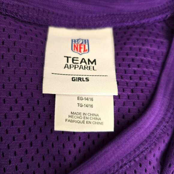 NFL Team Apparel Girls Minnesota Vikings Long Sleeve Purple Sweatshirt JJ4114 - Picture 3 of 6